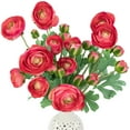 thumbnail image 6 of Northlight Real Touch™ Coral Pink Ranunculus Artificial Floral Sprays, Set of 6 - 21", 6 of 9