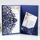 thumbnail image 3 of Tarjeta de invitación de boda cortada con láser elegante, tarjeta de felicitación, negocios personalizados con tarjeta RSVP, decoración de fiesta, azul y blanco, 50 piezas, 3 of 4