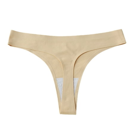 

HEVIRGO Women Panties Solid Color Stretchy Tempting Moisture Absorption Smooth Hollow Out Seamless Soft Breathable Women G-string for Inner Wear