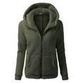thumbnail image 3 of LUXUR Chandail en Molleton Uni pour Femmes, Cardigans d'Automne, Vert Armée TG, 3 of 3