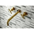 thumbnail image 2 of Kingston Brass KS8022BEX Essex Two-Handle 3-Hole Wall Mount Roman Tub Faucet in Polished Brass, 2 of 7