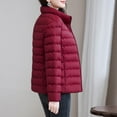 thumbnail image 5 of TKLPEHG Women Puffer Jacket Light Down Jackets Long Sleeve Soft Short Coat Windbreaker Winter Coats (Red,XXXXL), 5 of 6