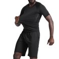 thumbnail image 2 of BUYJYA 5Pcs Men's Workout Set Gym Clothing Compression Leggings Shorts Shirt Long Sleeve Top for Running, 2 of 7