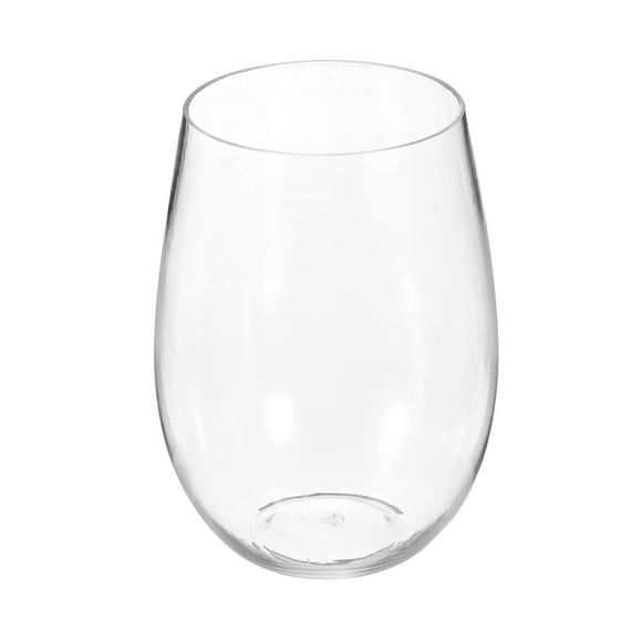 Uxcell Wine Glasses 16oz PET with Transparent Drinking Glasses Stemless for Wine Glasses Red White Wine Birthdays Weddings Father's Day Bachelor Parties