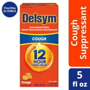 Delsym Adult 12 hour Cough Relief Medicine, Powerful Cough Relief for 12 Good Hours, Cough Suppressing Liquid, #1 Pharmacist Recommended, Orange Flavor, 5 Fl Oz