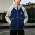thumbnail image 6 of HAOTAGS Boys Zip Up Hoodie (2-12) Hooded Jacket with Pockets Cotton Sweatshirt Navy Size 3T, 6 of 7