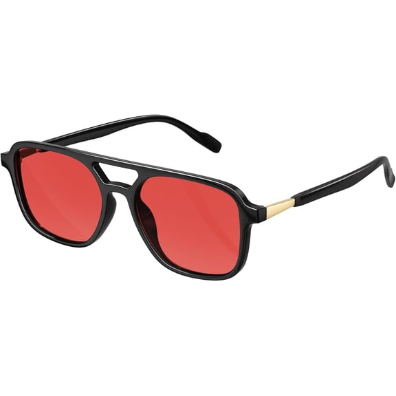 Retro Aviator Sunglasses for Women Men:Polarized Trendy Vintage 70s Rectangle Womens Shades Sun Glasses UV Protection