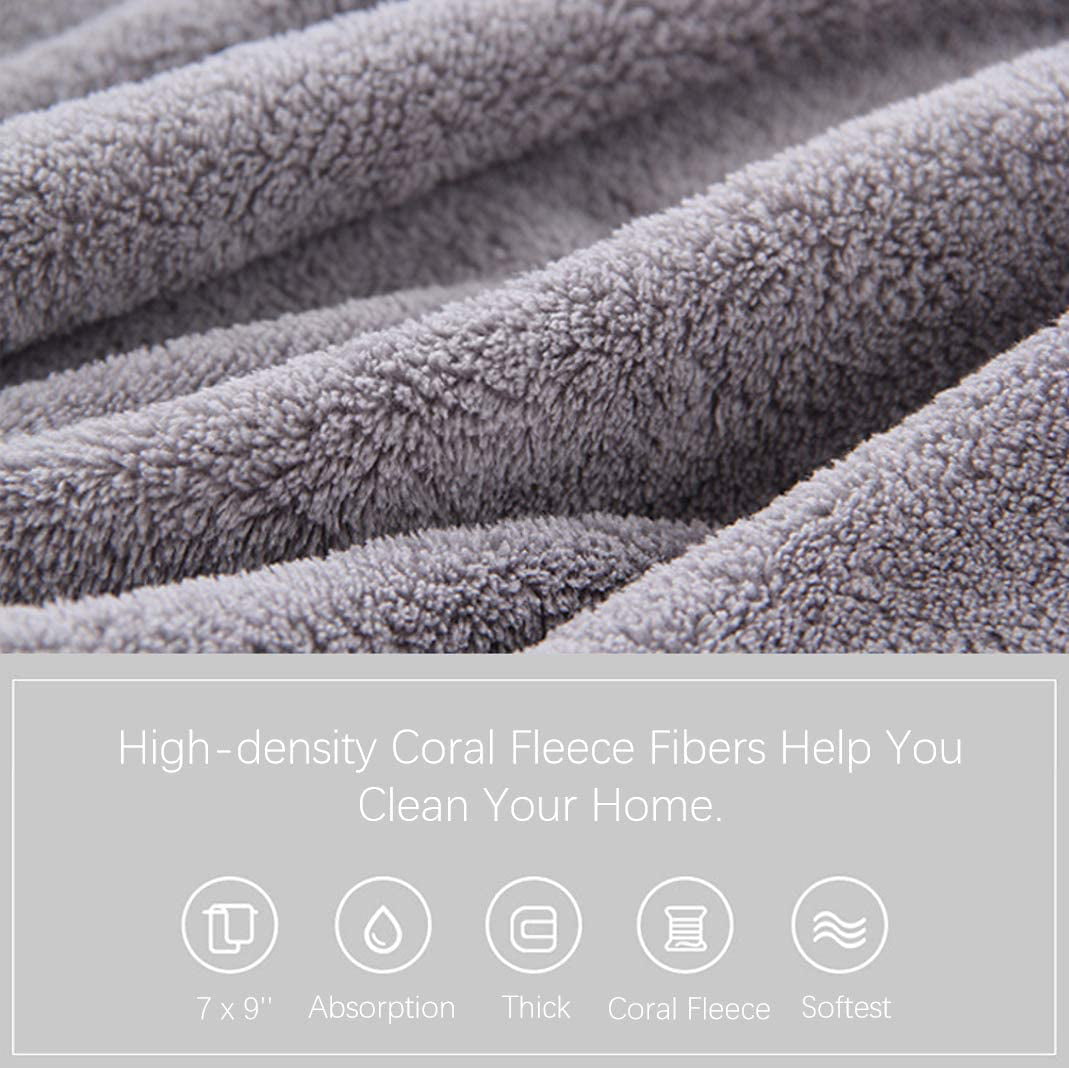  Niaini 20 Pack Kitchen Cloth Dish Towels, Super Absorbent 100%  Coral Fleece Dish Towel, Quick-Drying Super Soft Household Cleaning Cloth,  Cloth,Dishcloth Towels， Premium Rags，Dish Rags : Health & Household
