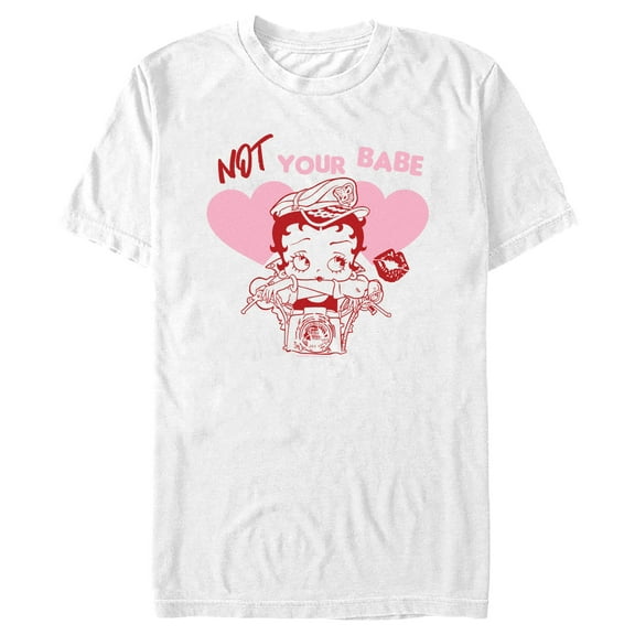 Men's Betty Boop Not Your Babe Graphic Tee White Small