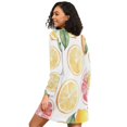 thumbnail image 2 of FORMRS Womens Long Sleeve Nightgowns Crew Neck Sleep Shirt Soft Pajamas Sizes S-3XL, Grapefruit Slices, 2 of 8