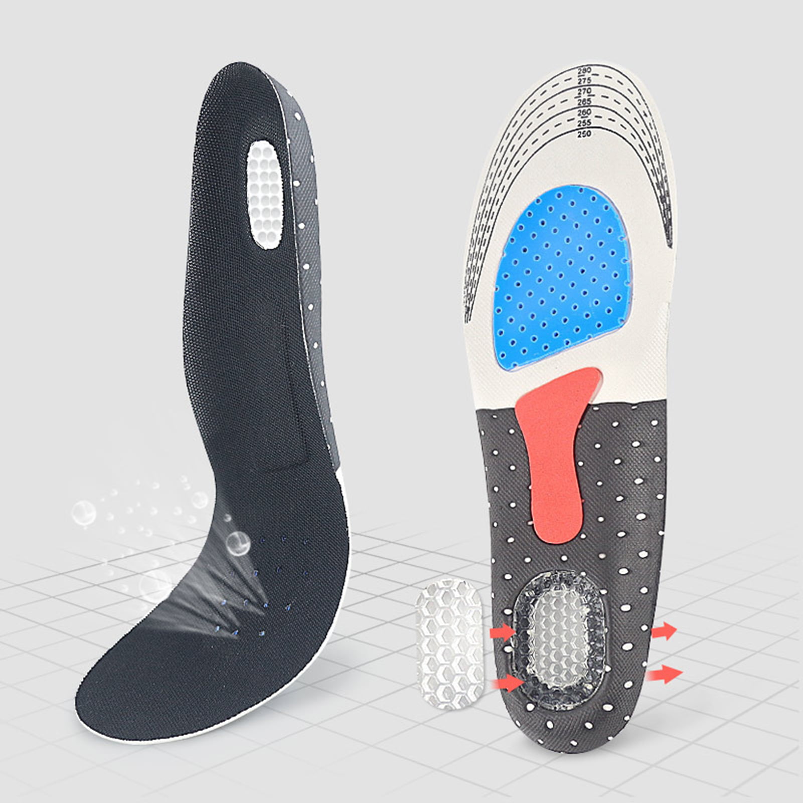 Details about   Men's Gel Orthotic Sport Running Insoles Insert Shoe Pad Arch Support Cushion do 