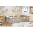 thumbnail image 5 of Wood Twin Size Platform Bed with Guardrail, Natural, 5 of 9