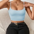 thumbnail image 5 of Tank Top For Women Summer Solid Color Spring Sexy Crop Strap Inner Camisole Vest Tshirts Streetwear,Blue,S, 5 of 5