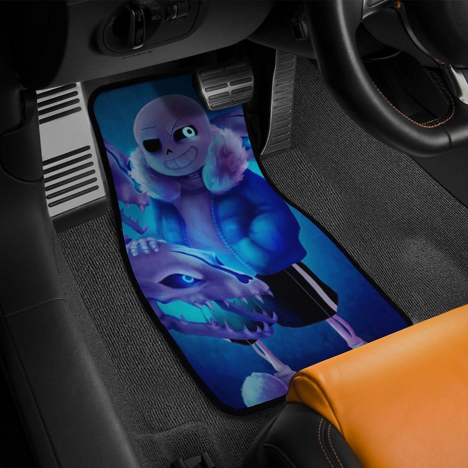 BCSMMCAR Front & Rear Car SUV Floor Mats – PU Leather Waterproof 4Pcs Set With Antiskid Pedal