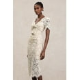 thumbnail image 3 of Vestido Bellabarnetten Maisie con cuello en V y mangas cortas a media pierna de encaje, 3 of 6