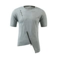 thumbnail image 1 of Cameland T-Shirt Homme Uni Col Rond Chandail Bouton Fermeture Éclair Bas Mode Décontracté Sport T-Shirt Haut Blouses, 1 of 4