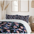 thumbnail image 6 of Ambesonne Bohemian Duvet Cover Sets, Ombre Lotus and Crescent, 2-Queen, Dark Blue Grey and Multicolor, 6 of 7