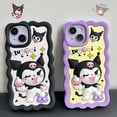 thumbnail image 2 of Funda de teléfono de Gel de sílice con botella de alimentación Sanrio Kuromi púrpura de dibujos animados para IPhone 14, 13, 12, 11 Pro Max, 14Pro, cubierta trasera suave anticaída Fivean unisex, 2 of 2