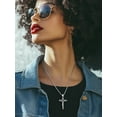 thumbnail image 4 of U7 Men Cross Necklace Silver Jesus Crucifix INRI Cross Pendant for Women with 24" Chain Stainless Steel Christmas Day Gift, 4 of 9
