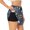 Black, variant on Marine Nautical Printed 2 in 1 Women's Workout Shorts for Athletic Gym Running Shorts with Phone Pockets-Medium