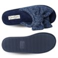 thumbnail image 6 of Jessica Simpson Womens Plush Open Toe Slide On House Slipper with Bow, 6 of 9
