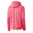 thumbnail image 4 of Sport-Tek YST225 Youth PosiCharge Electric Heather Fleece Hooded Pullover, Power Pink Electric, XL, 4 of 4