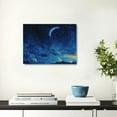thumbnail image 5 of Fenyluxe Night Sky Stars Crescent Moon Canvas Print On Canvas Wall Decor for Bathroom Home Art Decor 20x16in, 5 of 6