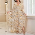 thumbnail image 7 of Women's Plus Size Swimwear Cover Ups Leopard Print Long Sleeve V Neck Beach Dress Lightweight Quick Dry Comfy Bathing Suits, 7 of 7