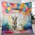 thumbnail image 4 of Happy Birthday to Australian Cattle Dog Kitten Party Balloons Cake Quilt Blanket Heeler Lover Gifts Cozy Comforter Throw Blanket - 00027, 4 of 5