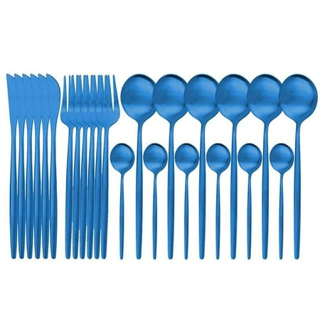 

UMMH Gold Dinnerware Set Stainless Steel Knife Fork Spoon Silverware Cutlery Set Kitchen Flatware Set Service for 6