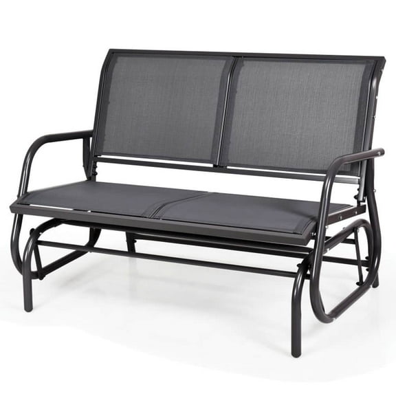 Spaco Swing Glider Chair 48 Inch Loveseat Rocker Lounge, Patio Chair for Backyard, Gray