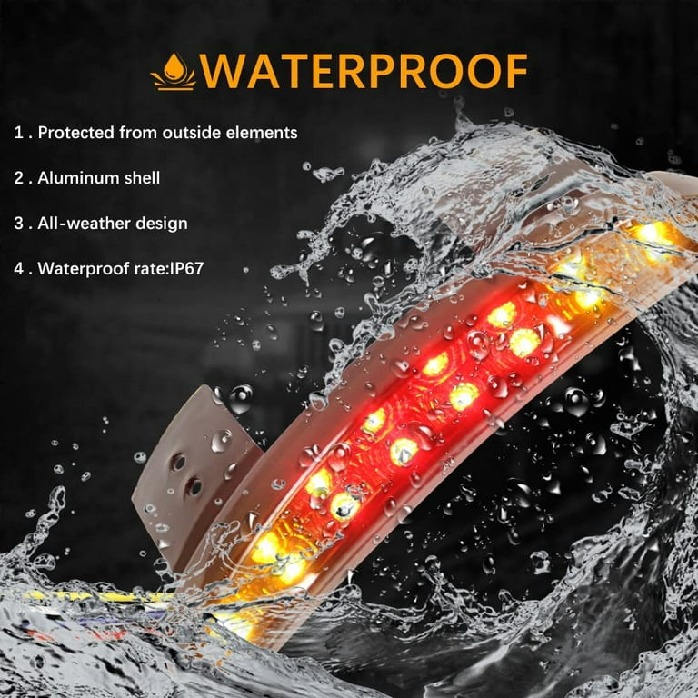 Motorcycle Chopped Rear Fender Edge LED Brake License Plate