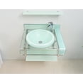 thumbnail image 4 of Lorixon Modern Wall-Mount Bathroom Vanity Set, 24 Inch Light Blue Glass Top, Single Sink with Mirror and Shelves, Stainless Steel Frame, 4 of 8