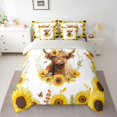 thumbnail image 2 of Homewish Rustic Cow Animal Bedding Comforter Set 7 Pieces, Vibrant Yellow Sunflower Full Bedding Set, Farmhouse Plant Botanical Reversible Fitted Sheet Flat Sheet, Lightweight Room Decor, 2 of 7