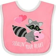 thumbnail image 3 of Inktastic Stealin' Your Heart Cute Raccoon Boys or Girls Baby Bib, 3 of 4