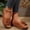 Brown, variant on Women's Fashion Open Toe Wedge Heel Leather Flower Sandals Temperament Comfortable Shoes