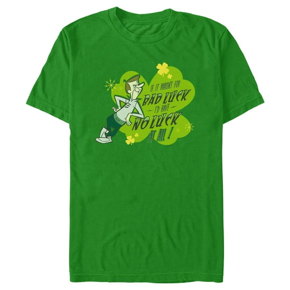 Men's The Jetsons George No Luck Quote Graphic Tee Kelly Green Small