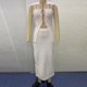 thumbnail image 5 of Trajes De Verano De 2 Piezas Conjunto de falda de 2 piezas para mujer Ahueca hacia fuera la falda superior sin mangas Elegante traje de vacaciones Ygjytge Blanco L para Mujer, 5 of 6