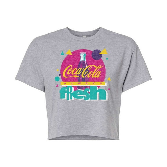 Coca-Cola - 90's Retro - Always Fresh - Juniors Cropped Cotton Blend T-Shirt
