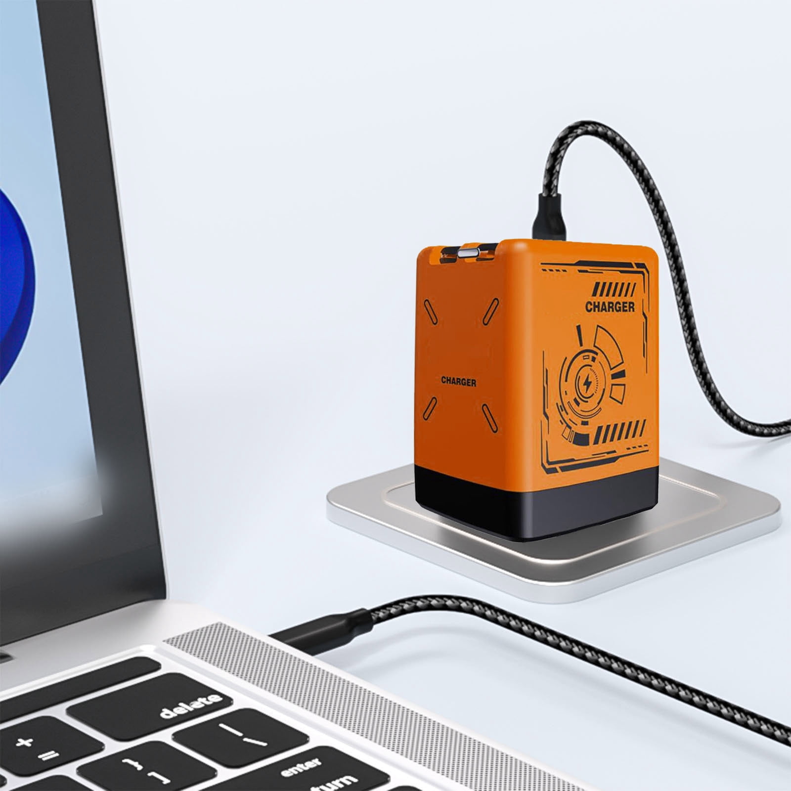 Compatible Retractable Wall Charger All-in- Plug for and Smartphones Power Adapter for Quick Charging