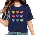 thumbnail image 2 of Short Sleeve Top Dgankt Women's Valentine's Day Short Sleeve T-Shirt Letter Printed Solid Color Tops Short Sleeve Round Neck Tops, 2 of 6