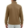 thumbnail image 4 of Mohiass Mens Sweatshirts No Hood Quarter Zip Long Sleeve Pullover Shirts Stand Collar Lightweight Comfy Sweatshirt with Pocket Light Brown S, 4 of 7