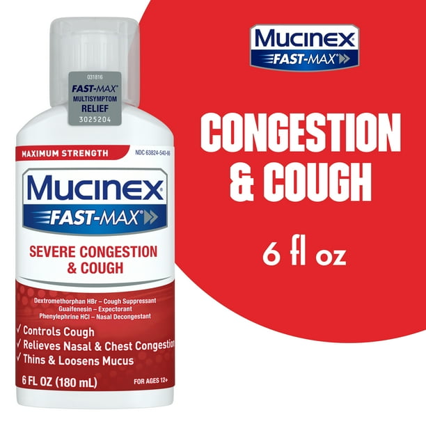 Mucinex FastMax Maximum Strength Severe Congestion & Cough, MultiSymptom Relief, Cough