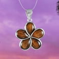 thumbnail image 4 of Beautiful Hawaiian Genuine Koa Wood Plumeria Necklace, Sterling Silver Koa Wood Plumeria Flower Pendant, N8512 Birthday Valentine Mom Gift, 4 of 6