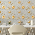 thumbnail image 2 of Ambesonne Cosmic Space Peel & Stick Wallpaper for Home, Planets Stars Rockets, 13"x72", Marigold Dust Off White, 2 of 5