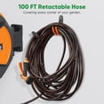 thumbnail image 6 of Retractable Garden Water Hose Reel Aihand 100ft x 1/2" Wall Mount Automatic Garden Hose Reels for Outside, Hose Reel Heavy Duty with 180° Swivel Bracket, 6 of 9