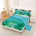 thumbnail image 2 of Manfei Calm Ocean Waves Bed Sheets,Blue Sky Full Size Sheets,4-Piece,1 Flat Sheet, 1 Fitted Sheet and 2 Pillowcases, 2 of 7