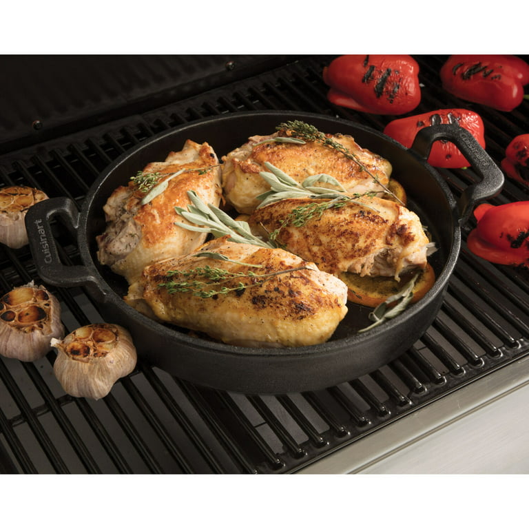 Cuisinart 10-In. Cast Iron Griddle Pan for Grill, Campfire, Stovetop, or  Oven