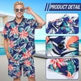 thumbnail image 5 of Alaiyaky Hawaiian Shirts for Men, Mens T Shirt and Short Bucket Hat Sunglasses Set Short Sleeve Tropical Summer Beach Vacation Fancy Costume Adult Outfit, 5 of 7