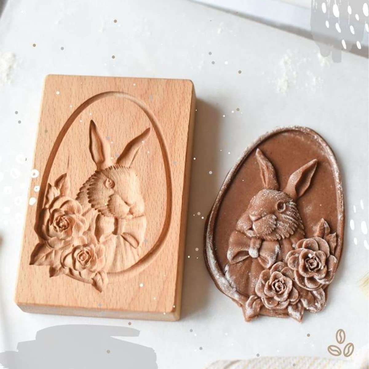 Frusde Wooden Cookie Molds Baking Mold Embossing Mold Cookie Stamp Biscuit  Press Stamp Molds for Kitchen DIY-Hedgehog 